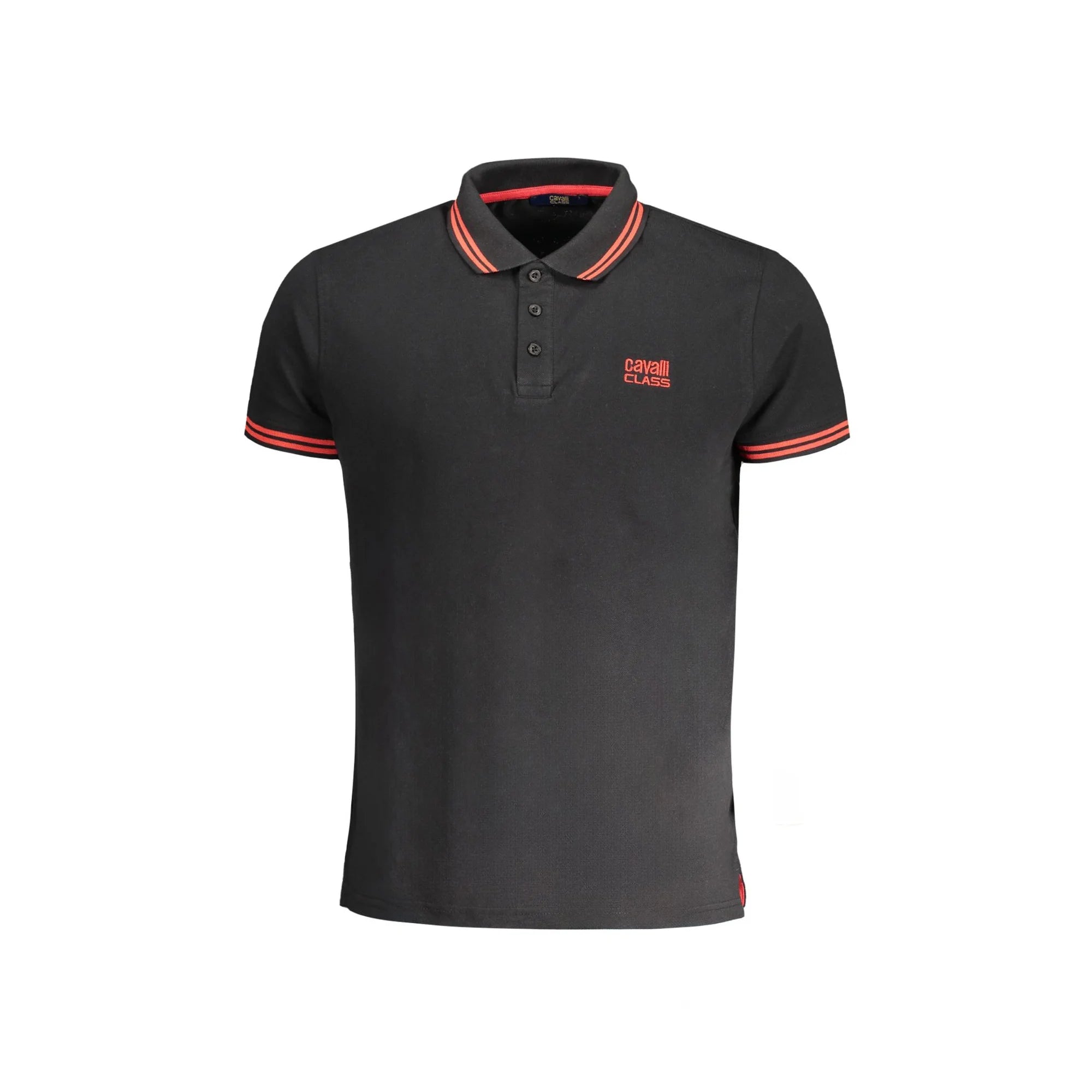Cavalli Class Polo Uomo Nera Maniche Corte Cotone Ricamo Logo Nero - foto prodotto